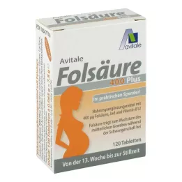 FOLSÄURE 400 Plus B12+jodas tabletės, 120 kapsulių