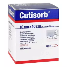 CUTISORB Siurbiamieji kompresai sterilūs 10x10 cm, 25 vnt