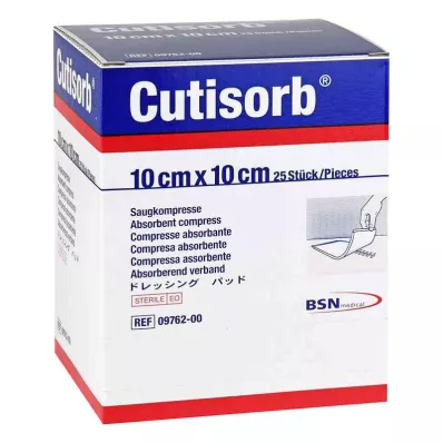 Cutisorb sugeriamieji kompresai sterilūs 10x10 cm, 25 vnt