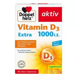 DOPPELHERZ Vitaminas D3 1000 I.U. EXTRA Tabletės, 45 vnt