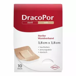 DRACOPOR Žaizdos tvarstis 3,8x3,8 cm, sterilus, odos spalvos, 10 vnt