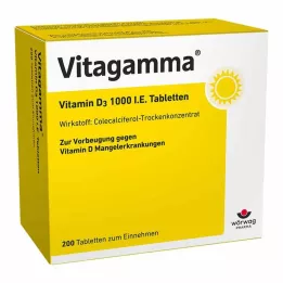 VITAGAMMA Vitaminas D3 1000 TV tablečių, 200 kapsulių