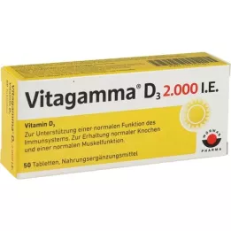 VITAGAMMA D3 2 000 TV vitamino D3 NEM Tabletės, 50 vnt