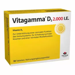 VITAGAMMA D3 2 000 TV vitamino D3 NEM Tabletės, 50 vnt