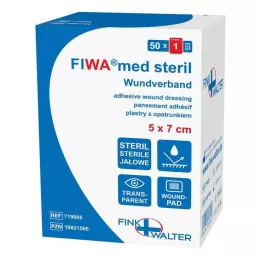 WUNDVERBAND sterilūs 5x7 cm permatomi, 50 vnt