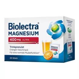 BIOLECTRA Magnis 400 mg ultra geriamosios granulės apelsinų spalvos, 20 vnt
