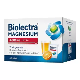 BIOLECTRA Magnis 400 mg ultra geriamosios granulės apelsinų spalvos, 40 vnt