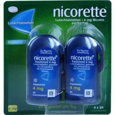 NICORETTE šviežia mėta 4 mg spaustos pastilės, 80 vnt