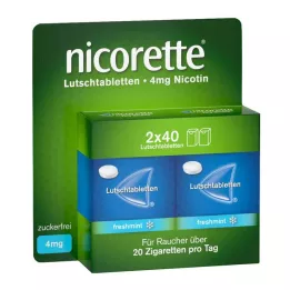 NICORETTE šviežia mėta 4 mg spaustos pastilės, 80 vnt