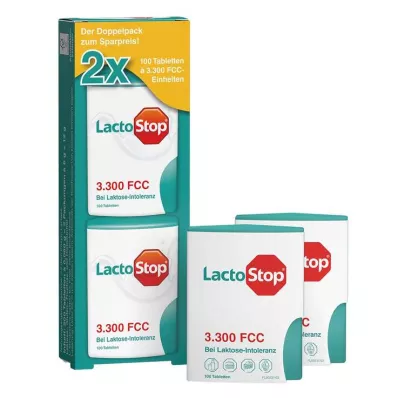 LACTOSTOP 3,300 FCC Tabletės Click Dispenser Dop.Pa., 2X100 vnt
