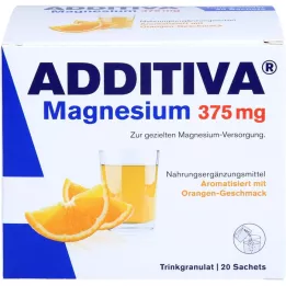 ADDITIVA Magnio 375 mg paketėliai su apelsinais, 20 vnt