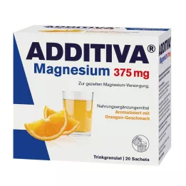 ADDITIVA Magnio 375 mg paketėliai su apelsinais, 20 vnt