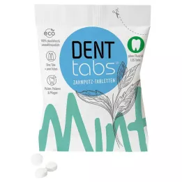 DENTTABS Dantų šepetėlio tabletės su stevija ir mėtomis be fluorido, 125 vnt