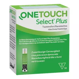 ONE TOUCH Select Plus gliukozės kiekio kraujyje nustatymo juostelės, 50 vnt