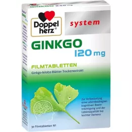 DOPPELHERZ Ginkgo 120 mg sisteminės plėvele dengtos tabletės, 30 vnt