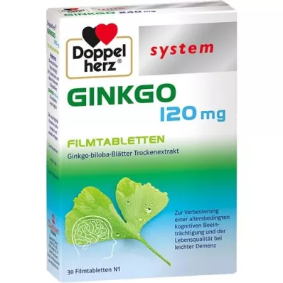 DOPPELHERZ Ginkgo 120 mg sisteminės plėvele dengtos tabletės, 30 vnt