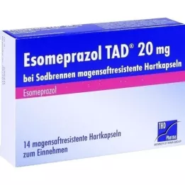 ESOMEPRAZOL TAD 20 mg nuo rėmens msr.hard kapsulės, 14 vnt