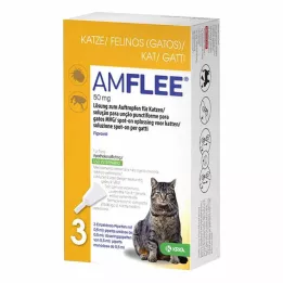 AMFLEE 50 mg taškinis tirpalas katėms, 3 vnt