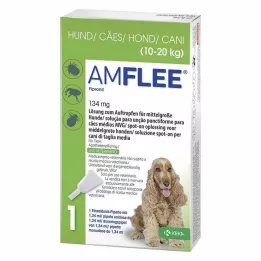 AMFLEE 134 mg taškinis tirpalas vidutinio dydžio 10-20 kg šunims, 3 vnt