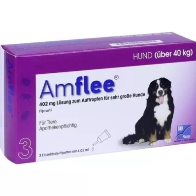 AMFLEE 402 mg taškinis tirpalas labai dideliems šunims 40-60 kg, 3 vnt