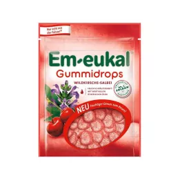 EM-EUKAL Kramtomosios gumos lašai laukinių vyšnių ir šalavijų su cukrumi, 90 g