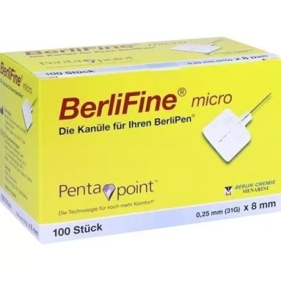 BERLIFINE mikro adatos 0,25x8 mm, 100 vnt