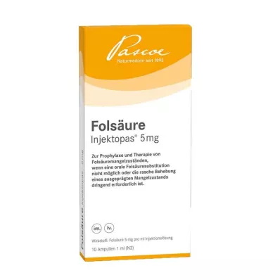 Folio rūgšties Injectopas 5 mg injekcinis tirpalas, 10 vnt Folio rūgšties Injectopas 5 mg injekcinis tirpalas, 10 vnt
