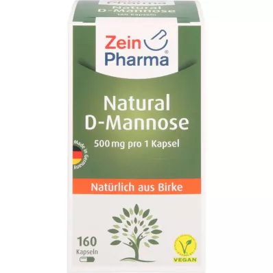 NATURAL D-Mannose 500 mg kapsulės, 160 kapsulių