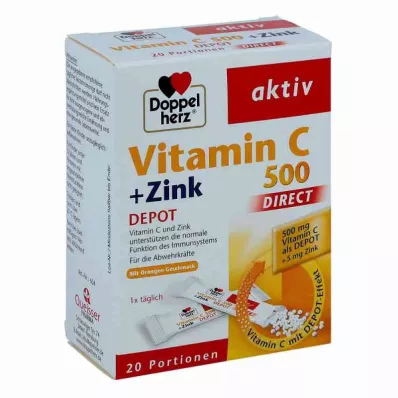 Doppelherz Vitamin C 500+cinc Depot tiesioginės granulės (20 vnt.) Doppelherz Vitamin C 500+cinc Depot tiesioginės granulės (20 vnt.)