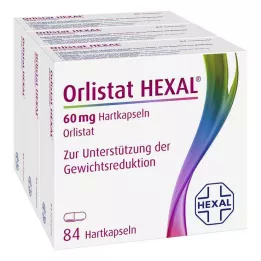 ORLISTAT HEXAL 60 mg kietosios kapsulės, 3X84 vnt