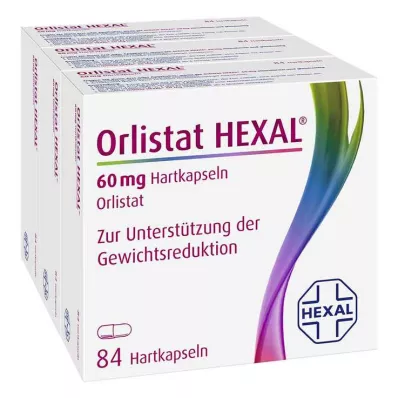 Orlistat HEXAL 60 mg kietos kapsulės, 3x84 vnt Orlistat HEXAL 60 mg kietos kapsulės, 3x84 vnt