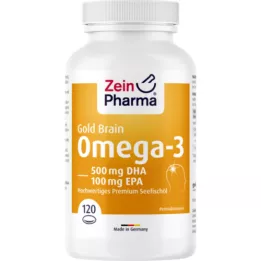 OMEGA-3 Gold Brain DHA 500mg/EPA 100mg Softgelkap, 120 vnt