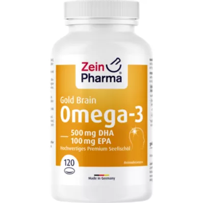 OMEGA-3 Gold Brain DHA 500mg/EPA 100mg Softgelkap, 120 vnt