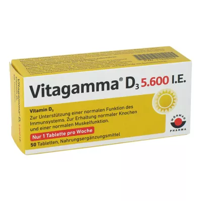 Vitagamma D3 5 600 TV vitamino D3 NEM tabletės, 50 vnt Vitagamma D3 5 600 TV vitamino D3 NEM tabletės, 50 vnt