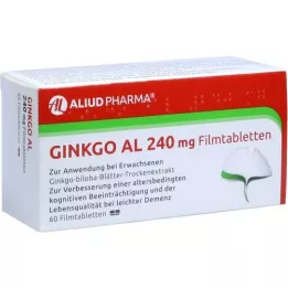 GINKGO AL 240 mg plėvele dengtos tabletės, 60 vnt