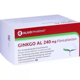 GINKGO AL 240 mg plėvele dengtos tabletės, 120 vnt