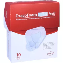 Dracofoam Infection Adhesive Foam Wound Cover 5x5 cm, 10 vnt
