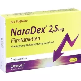 NARADEX 2,5 mg plėvele dengtos tabletės, 2 vnt