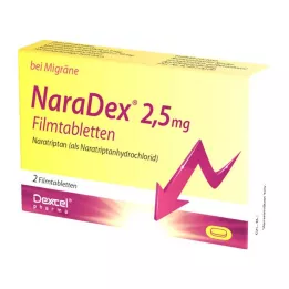 NaraDex® 2,5 mg plėvele dengtos tabletės, 2 vnt