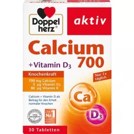 DOPPELHERZ Kalcio 700+vitamino D3 tabletės, 30 kapsulių