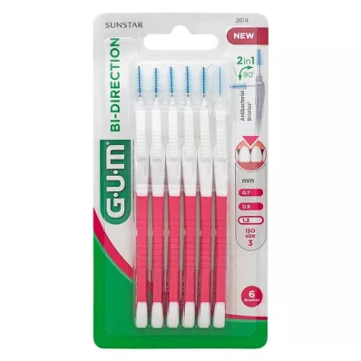 GUM Bi-Direction tarpdančių šepetėlis 1,2 mm rožinis, 6 vnt GUM Bi-Direction tarpdančių šepetėlis 1,2 mm rožinis, 6 vnt