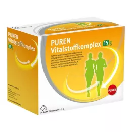 PUREN Gyvybiškai svarbių medžiagų komplekso paketėlis su 15 g granulių, 30 vnt