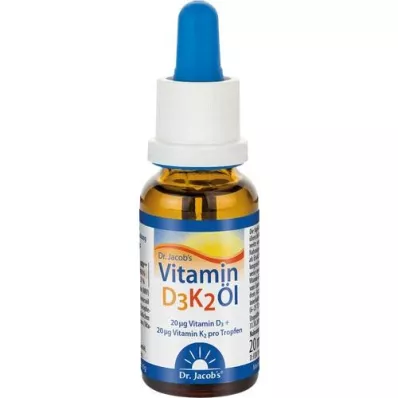 VITAMIN D3K2 aliejus Dr. Jokūbo lašai, 20 ml