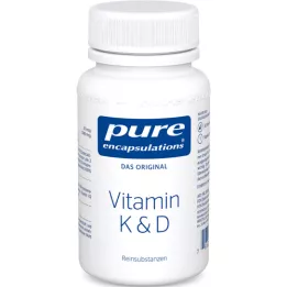 PURE ENCAPSULATIONS Vitaminas K &amp; D kapsulės, 60 kapsulių