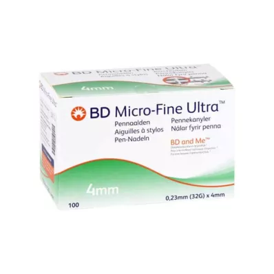 BD Micro-Fine Ultra Pen adatos 0,23x4 mm, 100 vnt