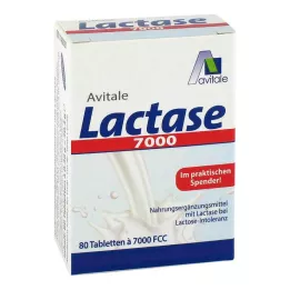 LACTASE 7 000 FCC Tabletės dozatoriuje, 80 vnt