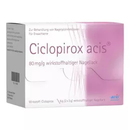 CICLOPIROX acis 80 mg/g nagų lako, kurio sudėtyje yra veikliosios medžiagos, 6 g