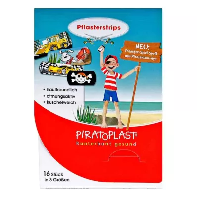 PIRATOPLAST Berniukų gipso juostelės, 3 dydžiai, 16 vnt