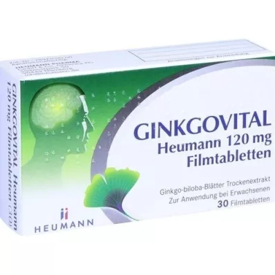 GINKGOVITAL Heumann 120 mg plėvele dengtos tabletės, 30 vnt