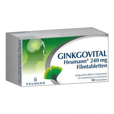 GINKGOVITAL Heumann 240 mg plėvele dengtos tabletės, 80 vnt